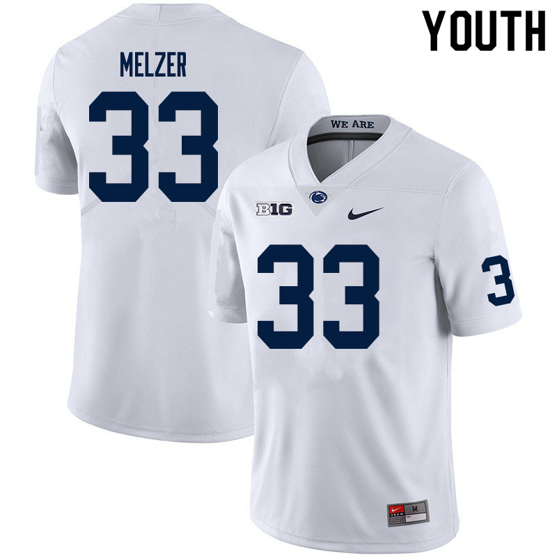 NCAA Nike Youth Penn State Nittany Lions Corey Melzer #33 College Football Authentic White Stitched Jersey FBH5198TY